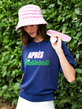 Load image into Gallery viewer, "Après Pickleball" Lightweight Short Sleeve Sweatshirt, Navy