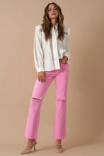 Load image into Gallery viewer, High Rise Slim Straight Relaxed Color Denim
