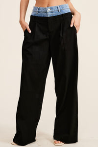 Cooper Pinstripe Contrast Waist Trouser