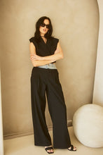 Load image into Gallery viewer, Cooper Pinstripe Contrast Waist Trouser
