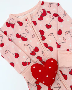 Cherry Heart Bamboo Infant Outfit