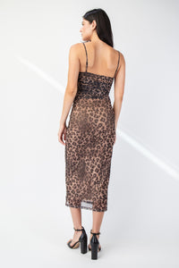 Tiffani Leopard Midi Dress