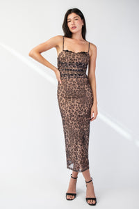 Tiffani Leopard Midi Dress