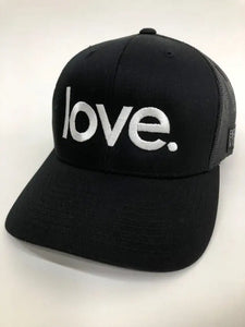 Love White Embroidered Trucker Hat