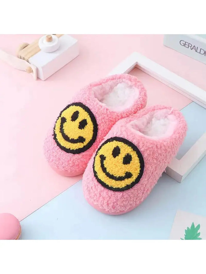 Kids Smiley Pink Slippers