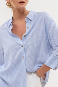 Madelyn Blue Button Up