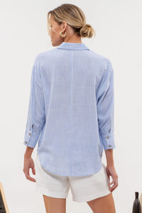 Madelyn Blue Button Up