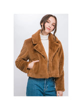 Load image into Gallery viewer, Teddy Faux Fur Cropped Jacket
