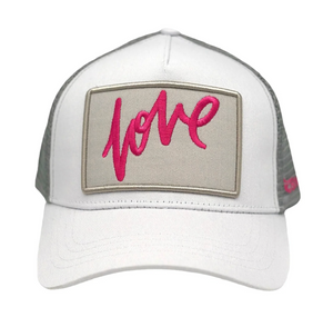 White Love Trucker Hat