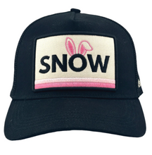 Load image into Gallery viewer, Snow Bunny Black Trucker Hat
