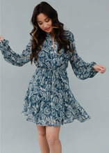 Load image into Gallery viewer, Jennie Blue &amp; Cream Floral Dress
