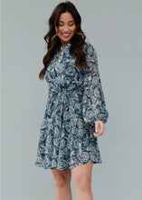 Load image into Gallery viewer, Jennie Blue &amp; Cream Floral Dress
