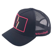 Load image into Gallery viewer, Soulbyrd Black Bolt Trucker Hat
