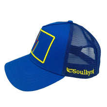 Load image into Gallery viewer, Soulbyrd Blue Bolt Trucker Hat
