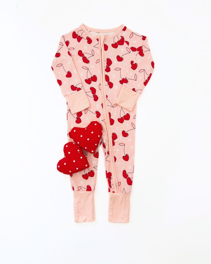 Cherry Heart Bamboo Infant Outfit