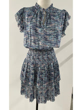 Load image into Gallery viewer, Amber Chevron Printed Mini Smocked Dress
