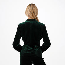 Load image into Gallery viewer, Emerald Velvet Single Button Blazer
