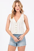 Load image into Gallery viewer, Mila Button Up Crochet Sweater Tank
