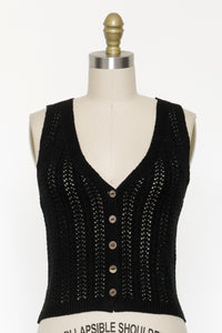 Mila Button Up Crochet Sweater Tank