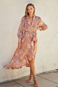 PREORDER  Ibiza Glow Midi Wrap Dress