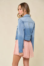 Load image into Gallery viewer, PREORDER BESTSELLER Brielle Denim Moto Jacket
