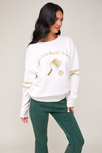 Pickleball Gold Embroidered  Sweater