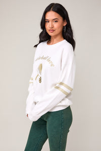 Pickleball Gold Embroidered  Sweater