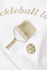 Pickleball Gold Embroidered  Sweater