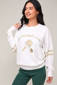 Pickleball Gold Embroidered  Sweater