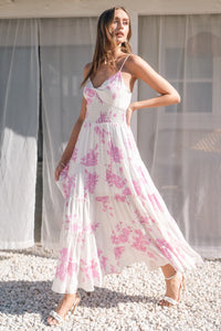 Summer Garden  Party Floral Print Maxi Dress