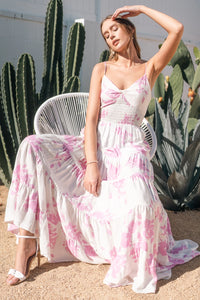 Summer Garden  Party Floral Print Maxi Dress