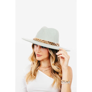 Bella Fedora Chain Detail Hat