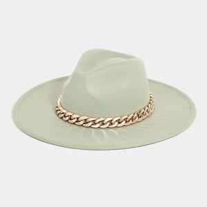 Bella Fedora Chain Detail Hat