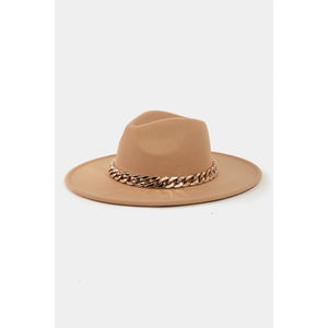 Bella Fedora Chain Detail Hat