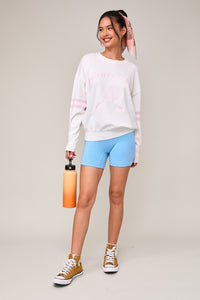 Tennis Pink Embroidered Sweater