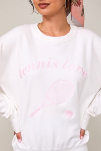 Tennis Pink Embroidered Sweater